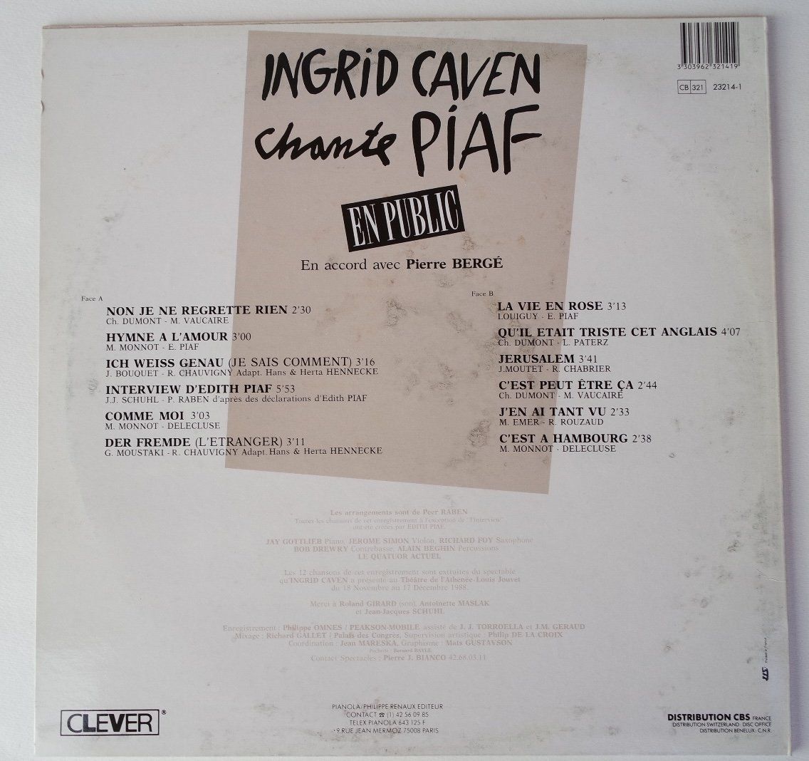 Dischi in vinile: Ingrid Caven chante Piaf – Usato da Castelrotto venduto da sepiadesign 1