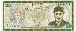 Bhutan 20 Ngultrum ND 2000 Sign 3 P-23 UNZ