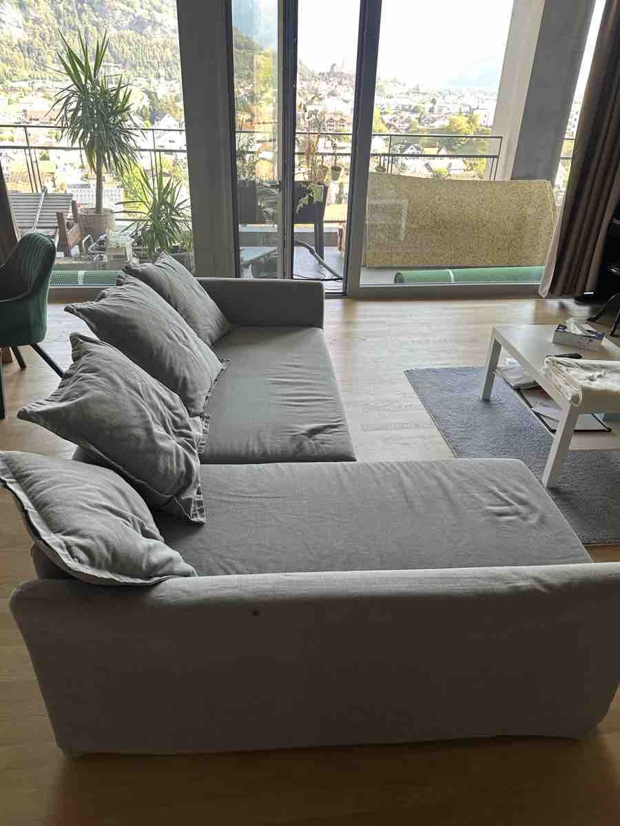 Ikea Sofas: Corner sofa grey with chaise longue acceptable condition – D'occasion à Mels par mic_lz26