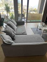 Corner sofa grey with chaise longue acceptable condition