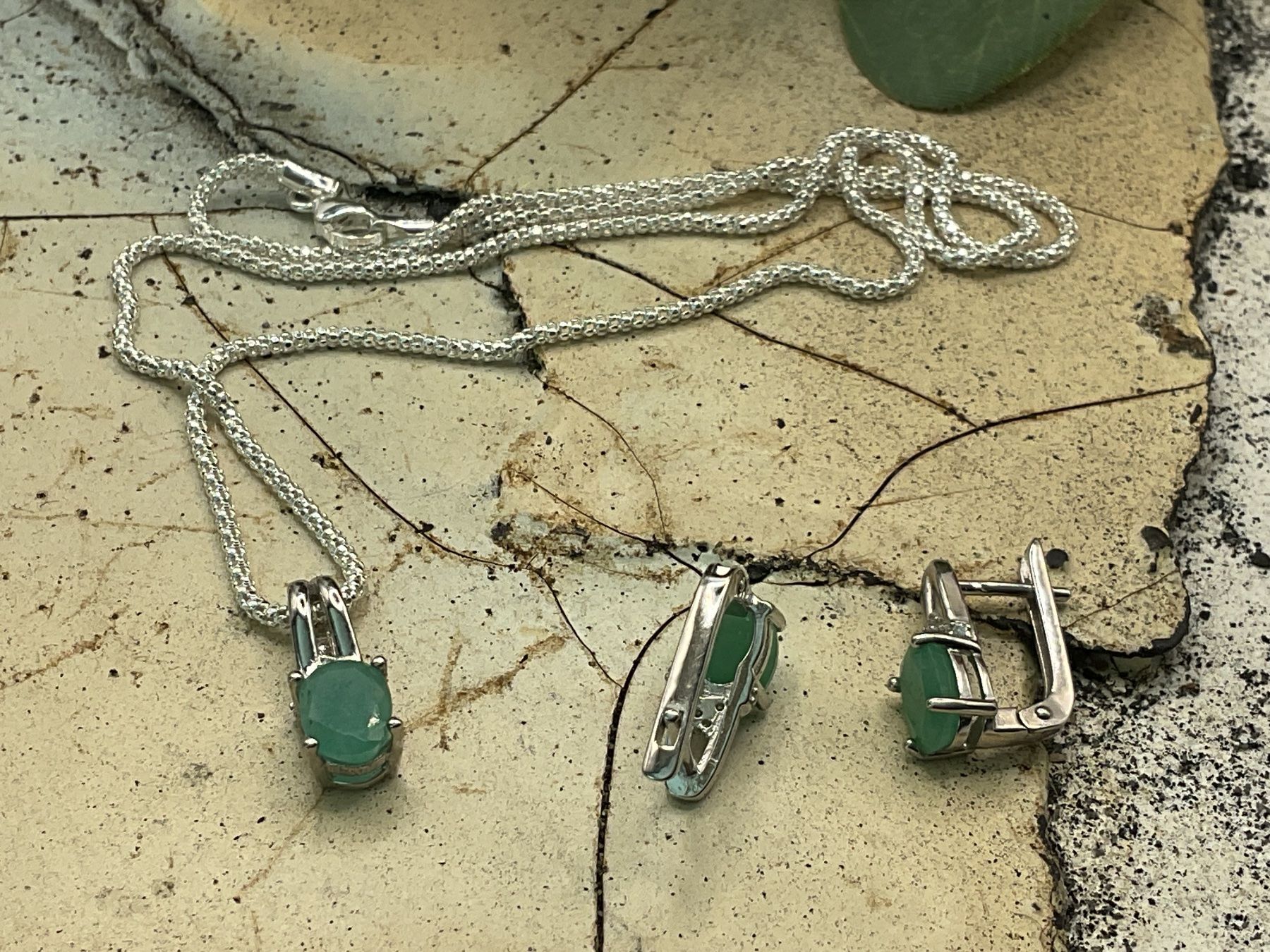 Orecchini pendenti & Orecchini a lobo: Smaragd Ohrstecker in Sterlingsilber – Nuovo (secondo la descrizione) da Luzern venduto da S.Kern01 6