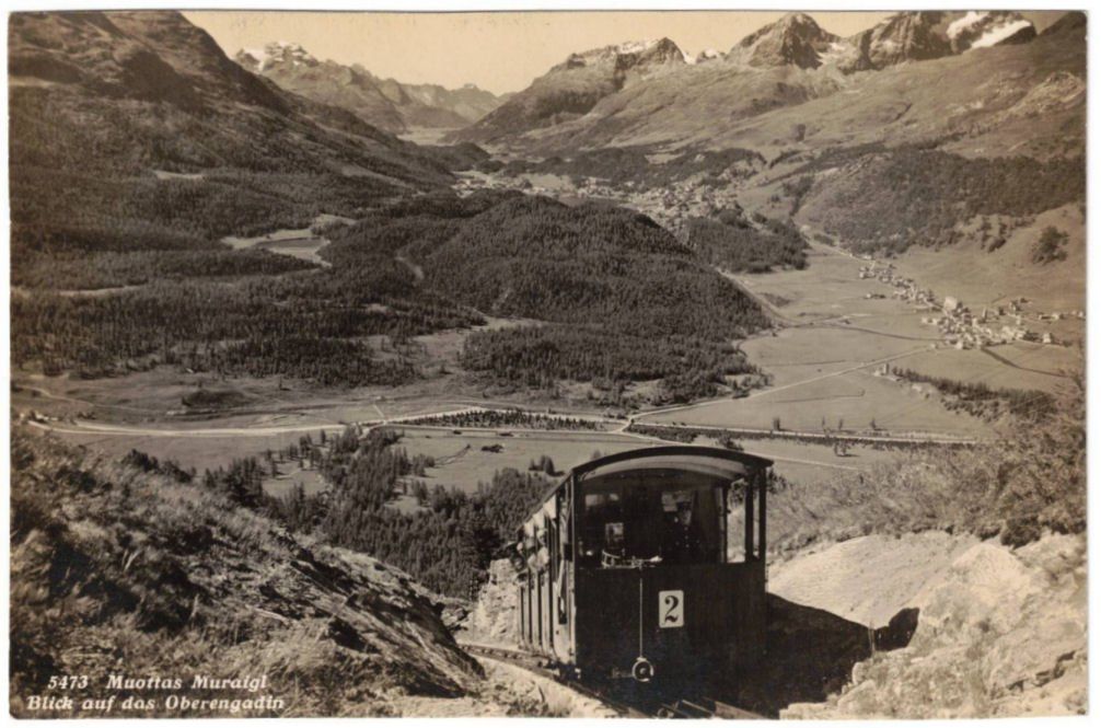 Cartoline postali: St. Moritz - Standseilbahn Muottas Muragl – Usato da Binningen venduto da Mountainrider