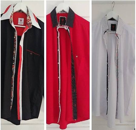 Leche Hemden Kleiderpaket rot schwarz weiss M S