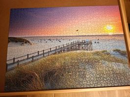 Puzzle Motiv "SONNENUNTERGANG ÜBER AMRUM"