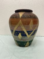 Vase Keramik bemalt geometrisch guter Zustand 23cm
