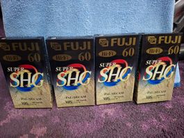 FUJI Super SHG Hi-Fi VHS Kassetten, 4 Stk, neu & OVP!