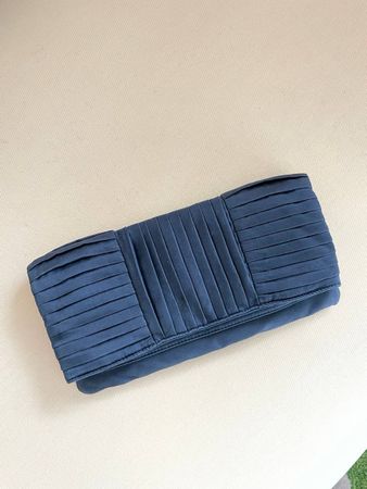 Bimba y Lola Navy Blue Clutch Bag Silk Seide NP 120 Fr!