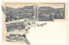 Zuzgen Lithografie 4 Bilder Niederhofen Gassenbach etc.