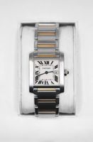 Cartier Tank Francaise. 25x30mm Stahl und Gold 18k / mit Box