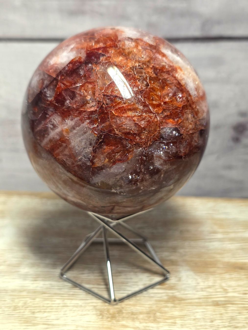 Minerali & Pietre curative: Feuerquarz Kugel C 818g – Nuovo e nell'imballaggio originale da Matzingen venduto da Shay_Crystalz 1