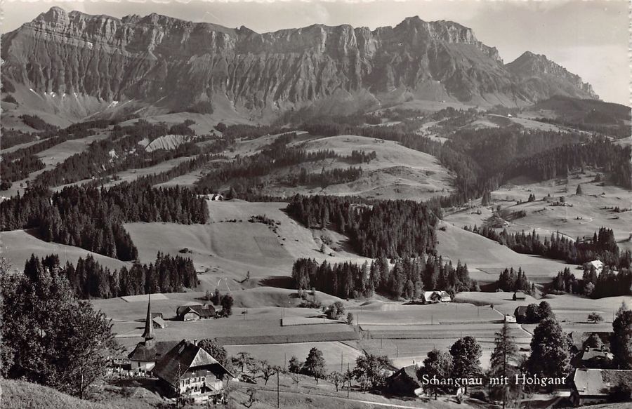 Cartoline postali: Schangnau mit Hohgant, um 1945 – Usato da Frauenfeld venduto da POML