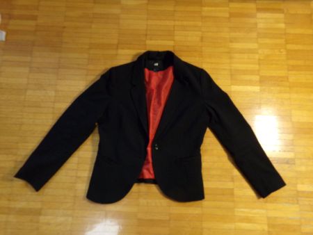 Damen Blazer  schwarz roten Futter   Gr. 38  H&M
