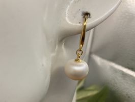 Ohrhänger mit Suesswasserp. Haken Sterlingsilber