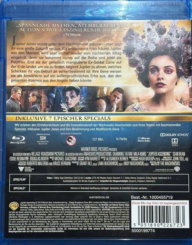 Tutti i DVDs: Jupiter Ascending Blu-ray - Sci-Fi Action mit Mila Kunis – Usato da Beringen venduto da Mantafisch1 1