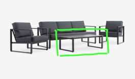 Loungetisch aus Sinterstein mit Aluminiumrahmen - Neu