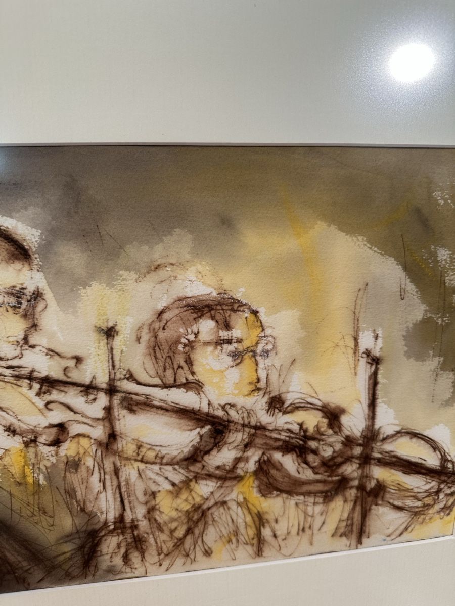 Dipinti: Alan Harris, Seconds violons, Technique mixte 41/52 signé – Usato da Lausanne venduto da artnouveau04 4