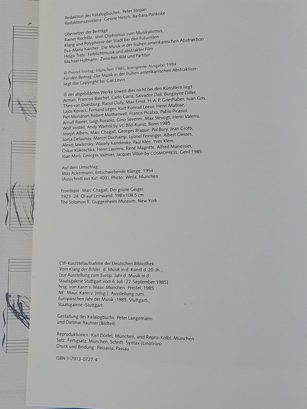 Libri: Buch " Vom Klang der Bilder " Prestel Verlag – Usato da Thun venduto da Treff.....e 3