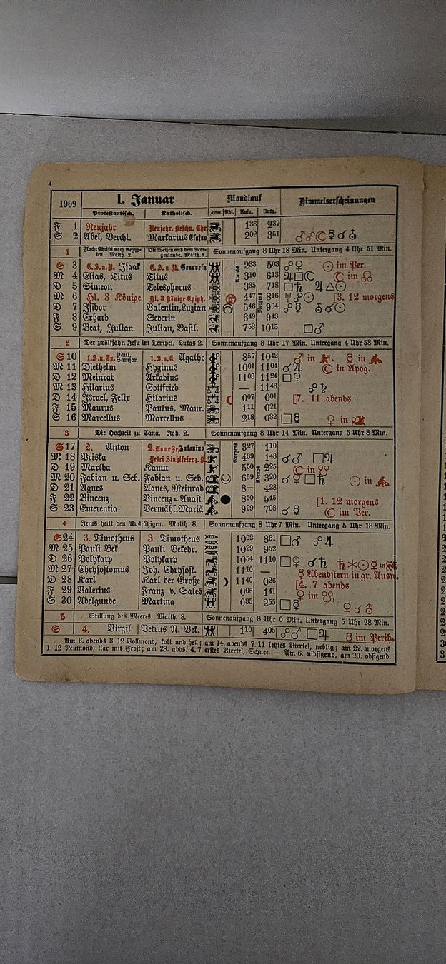 Kalender: Der Schweizer Bauer Kalender 1909 – Originalausgabe – Gebraucht aus Wangen SZ von Auction-Sea 1