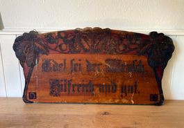 Antiquität, Tafel mit Spruch, 1912