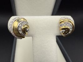 Goldfarbene Ohrringe mit Strasssteinen, Vintage