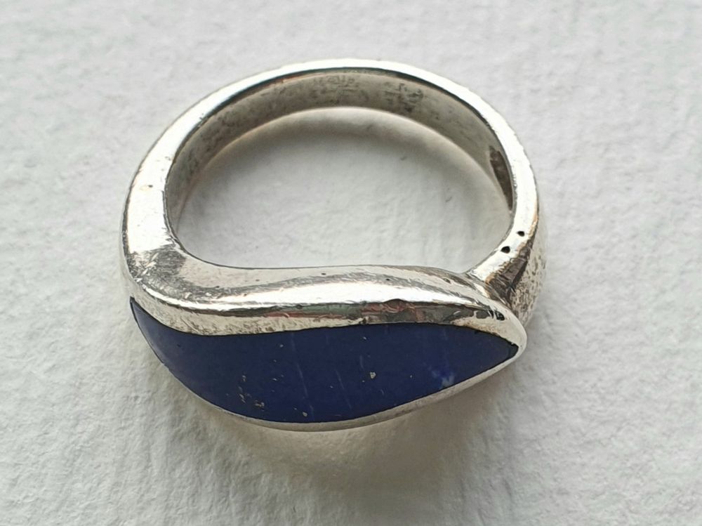 Creolen 925 Silber Mit 2 Lapis Lazuli Ringform - Marinas Schmuckwelt