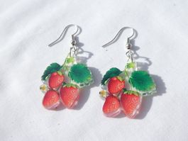 Ohrhänger 'Erdbeeren', Modeschmuck / NEU