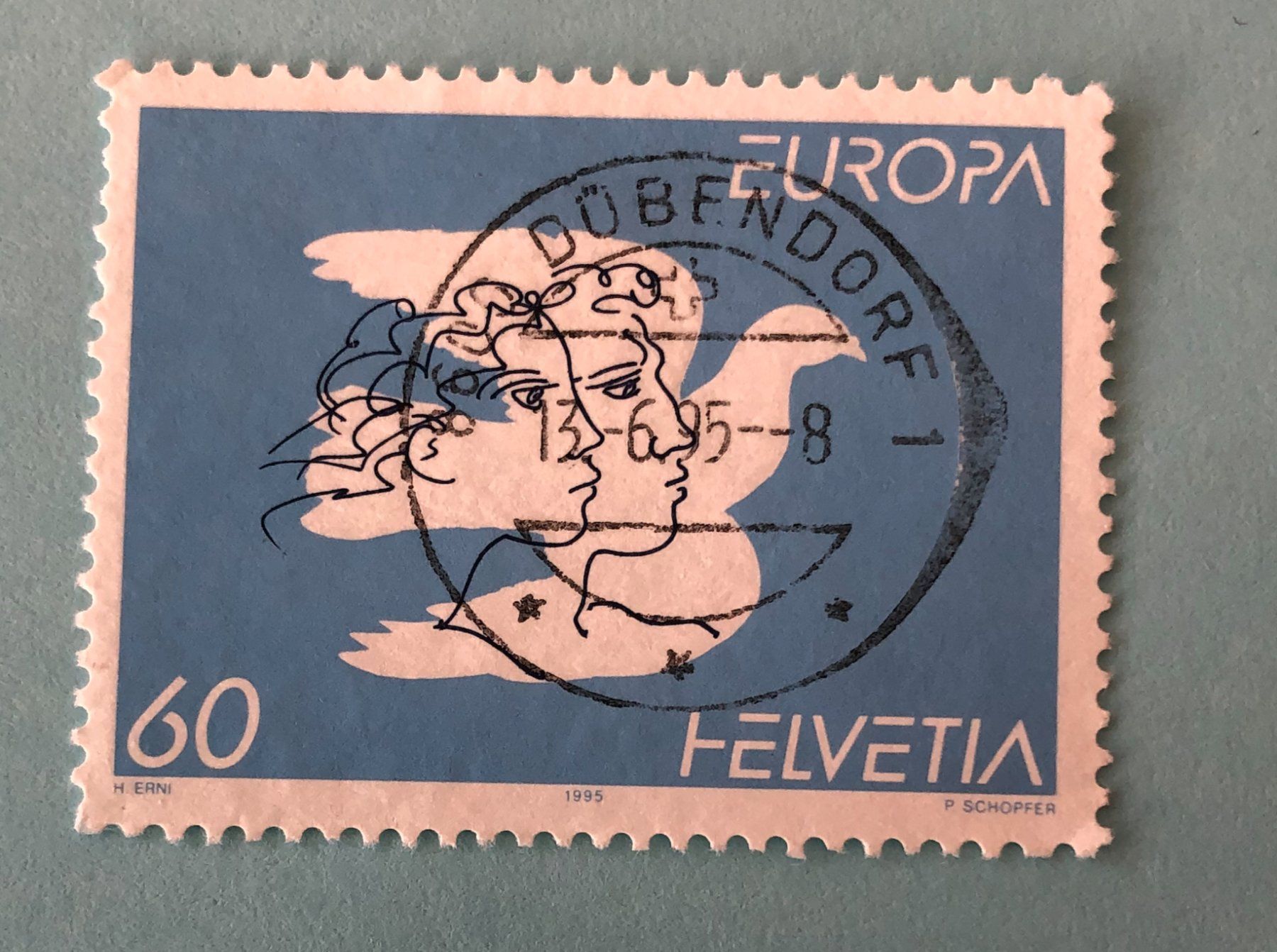Tutti i francobolli: Nr.880 Friede  Europa GESTEMPELT 1995   – Usato da Aarau venduto da Billa007