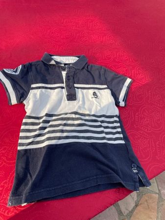 Kinder Junge Poloshirt weiss marine blau Marke Blu 92