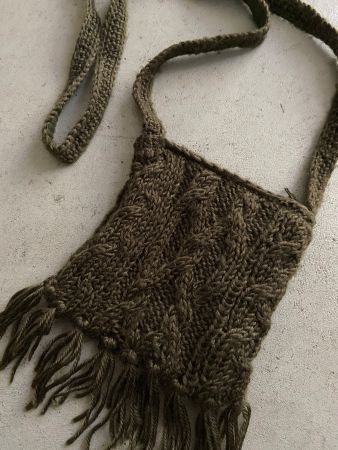 Neue Crochet Umhängetasche olivgrün