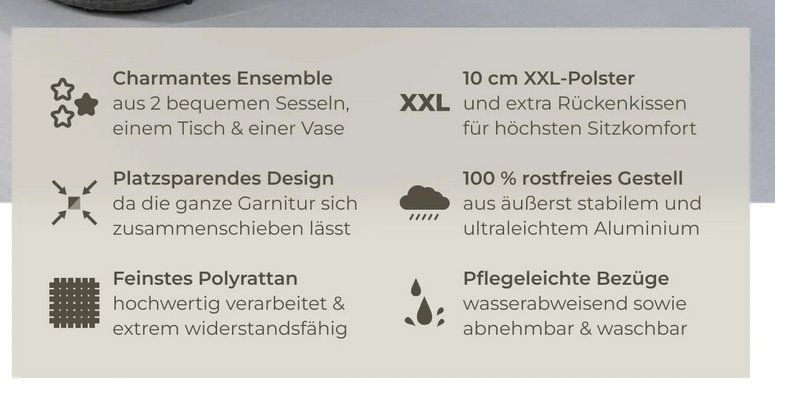 Sofas: Rattan Sitzgruppe Nizza schwarz Lounge – Neu (gemäss Beschreibung) aus Steinhausen von  4