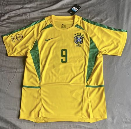 Brasil Trikot Nike Ronaldo 9 WM 2002 gelb neu mit Etikett