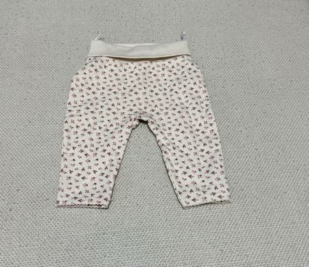 Pantalon bébé imprimé floral beige/rosé T56-62 neuf