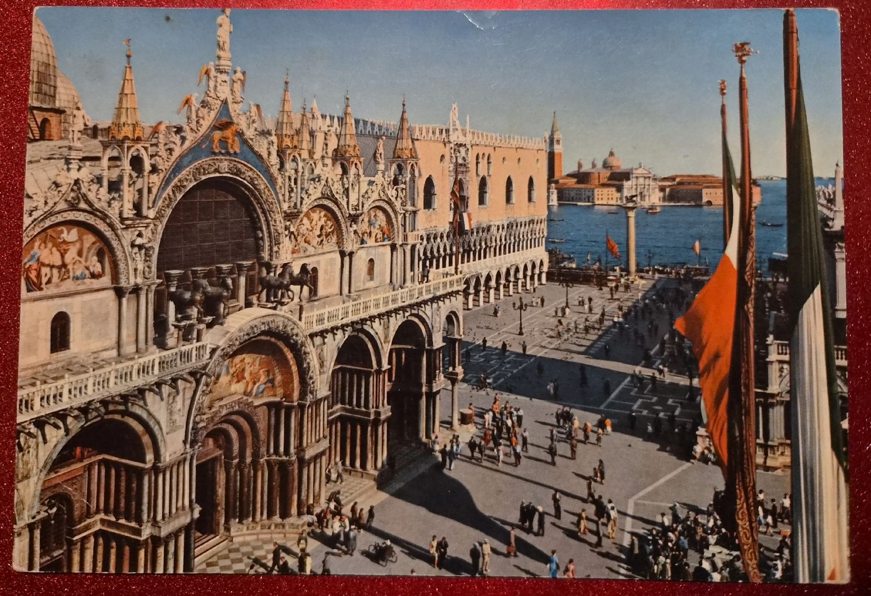 Cartoline postali: Venedig Markusplatz mit Markusdom und Dogenpalast 1963 – Usato da Melchnau venduto da Arthurius