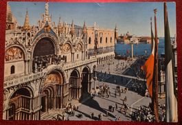 Venedig Markusplatz mit Markusdom und Dogenpalast 1963