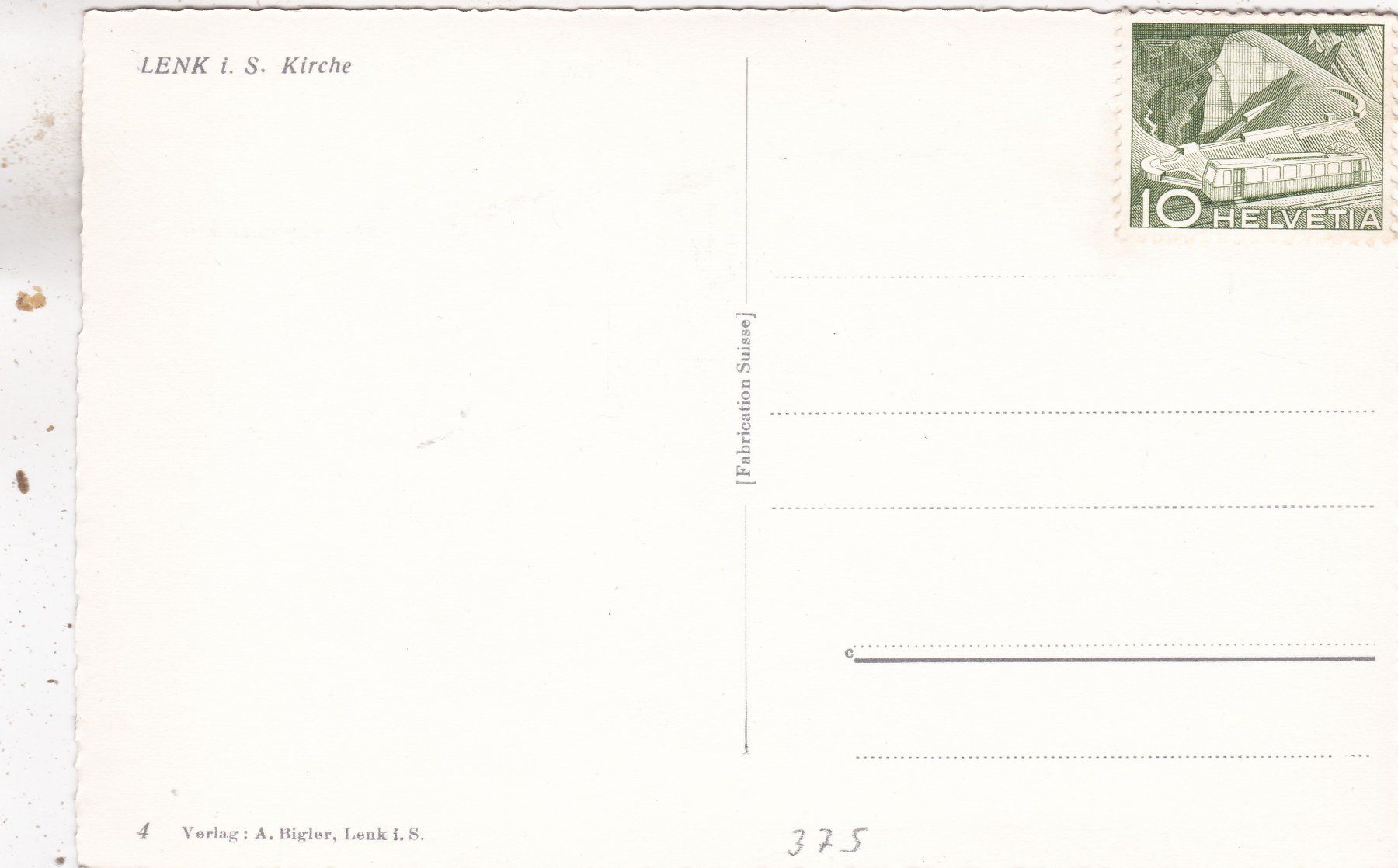 Cartoline postali: Lenk i. S. Kirche – Usato da Herisau venduto da Lisegrat2008 1
