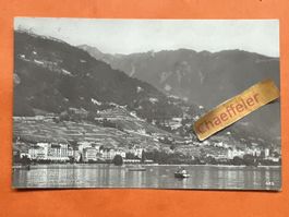 1918 Alte Ansichtskarte von Montreux, Bon-Port et Territet.