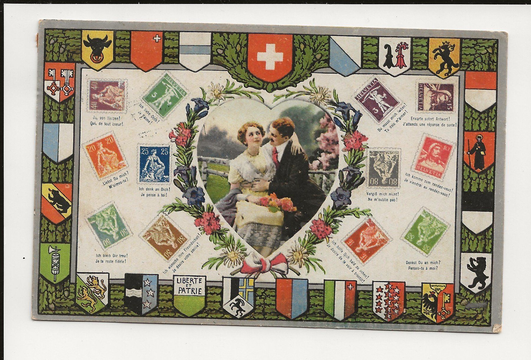 Cartoline postali: AK 1920 Briefmarken Sprache 😍 Schweiz – Usato da Greifensee venduto da 315WDO