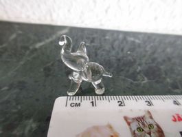 Süsser Glas Elefant, Mini Elefäntli, Puppenstube, Setzkasten