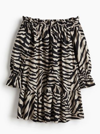 Off-shoulder H&M dress zebra print