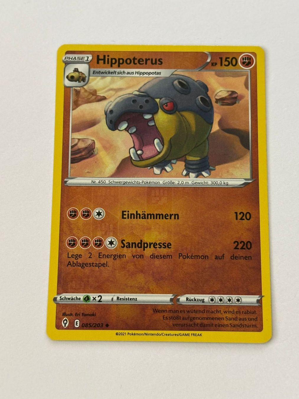 Pokémon Carte collezionabili: Hippoterus 085/203 – Usato da Herisau venduto da Seyashop_2