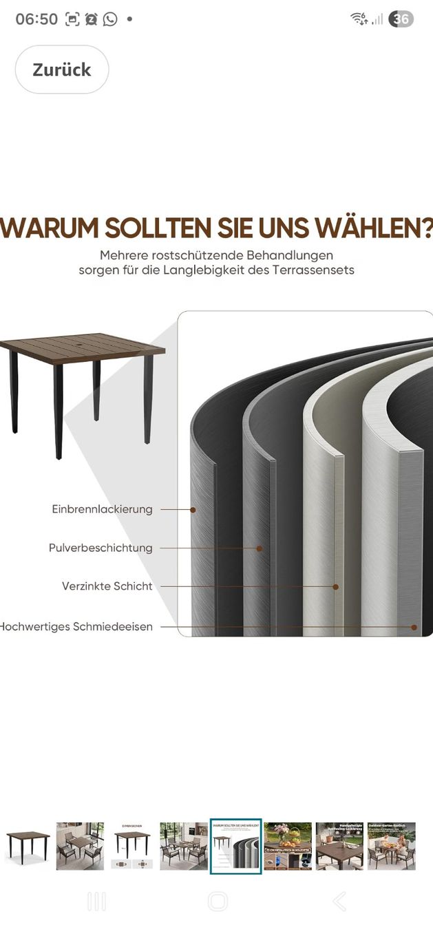 Tavoli: Garten  Tisch 93x93cm – Usato da Emmenbrücke venduto da fel_78fz 2