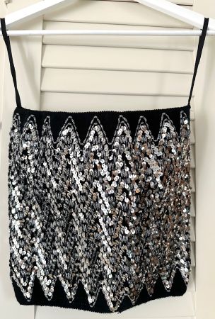 🟢 bustier/top à sequins vintage / Radar made in W.-Germany