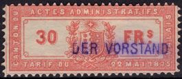 30 Fr Fiskalmarke vom Kanton WALLIS