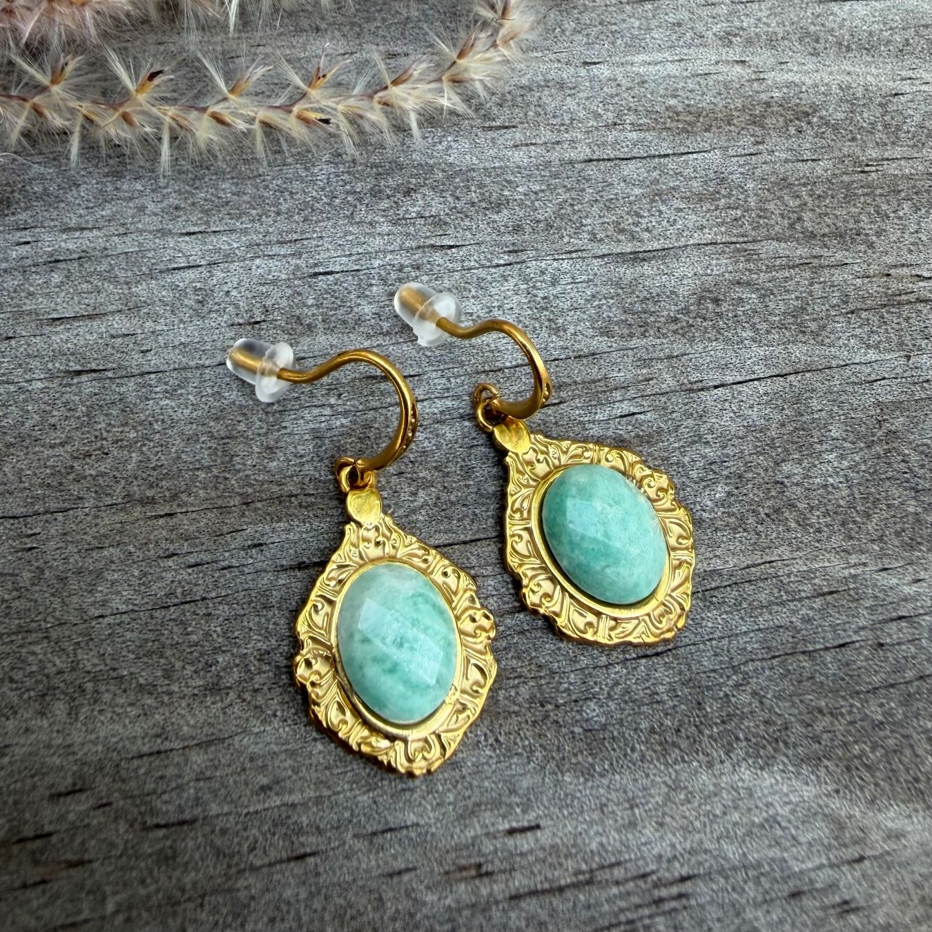 Ohrringe & -stecker: Wunderschöne AMAZONIT Ohrhänger Edelstahl | wasserfest – Neu und originalverpackt aus Rombach von Ivreajewels 2