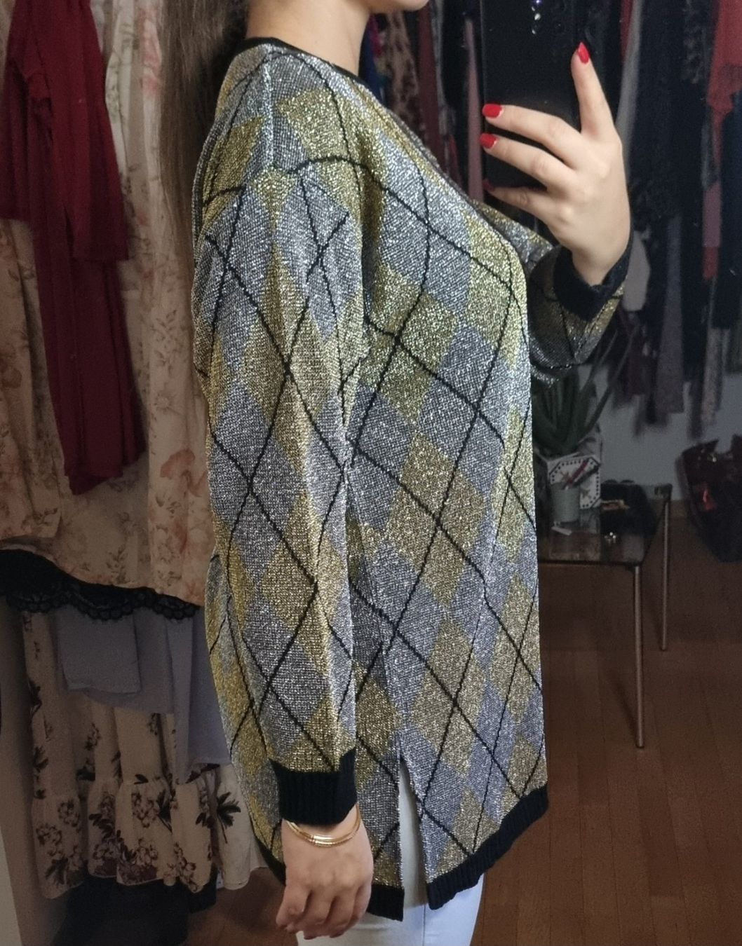 Maglioni & Felpe: Eleganter Vintage Pullover mit Argyle-Muster – Gr. 40/42 – Usato da Wald ZH venduto da CapLux 1