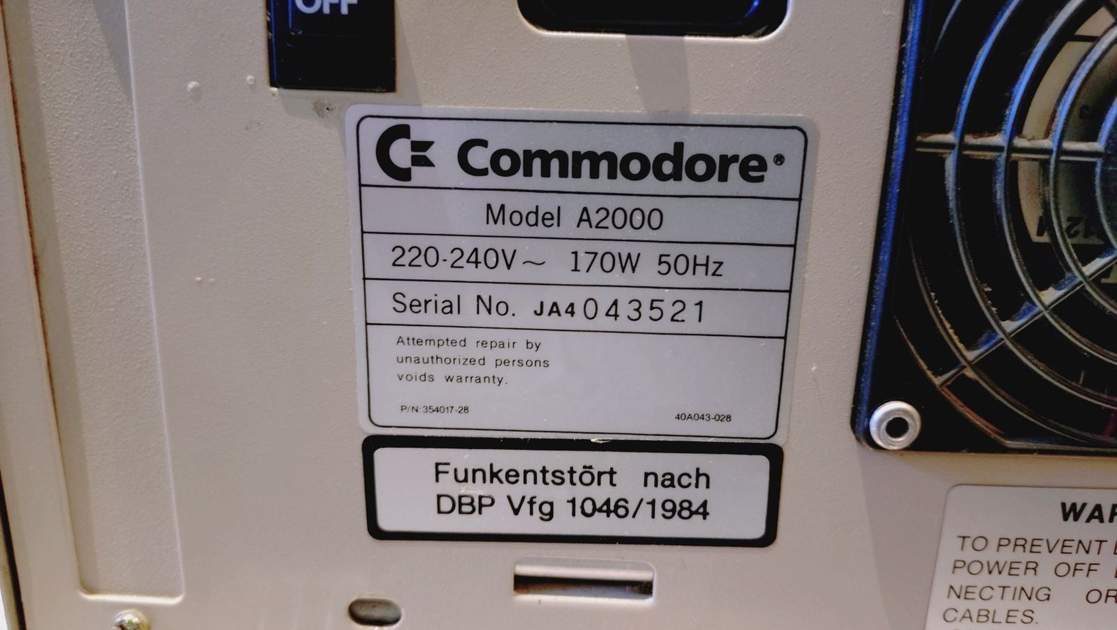 Commodore PC: Commodore Amiga 2000 – Difettoso da Grüningen venduto da Stargazer 2