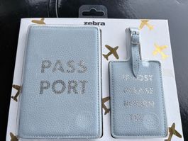 Reisepass Schutzhülle und Kofferanhänger mit Adressschild