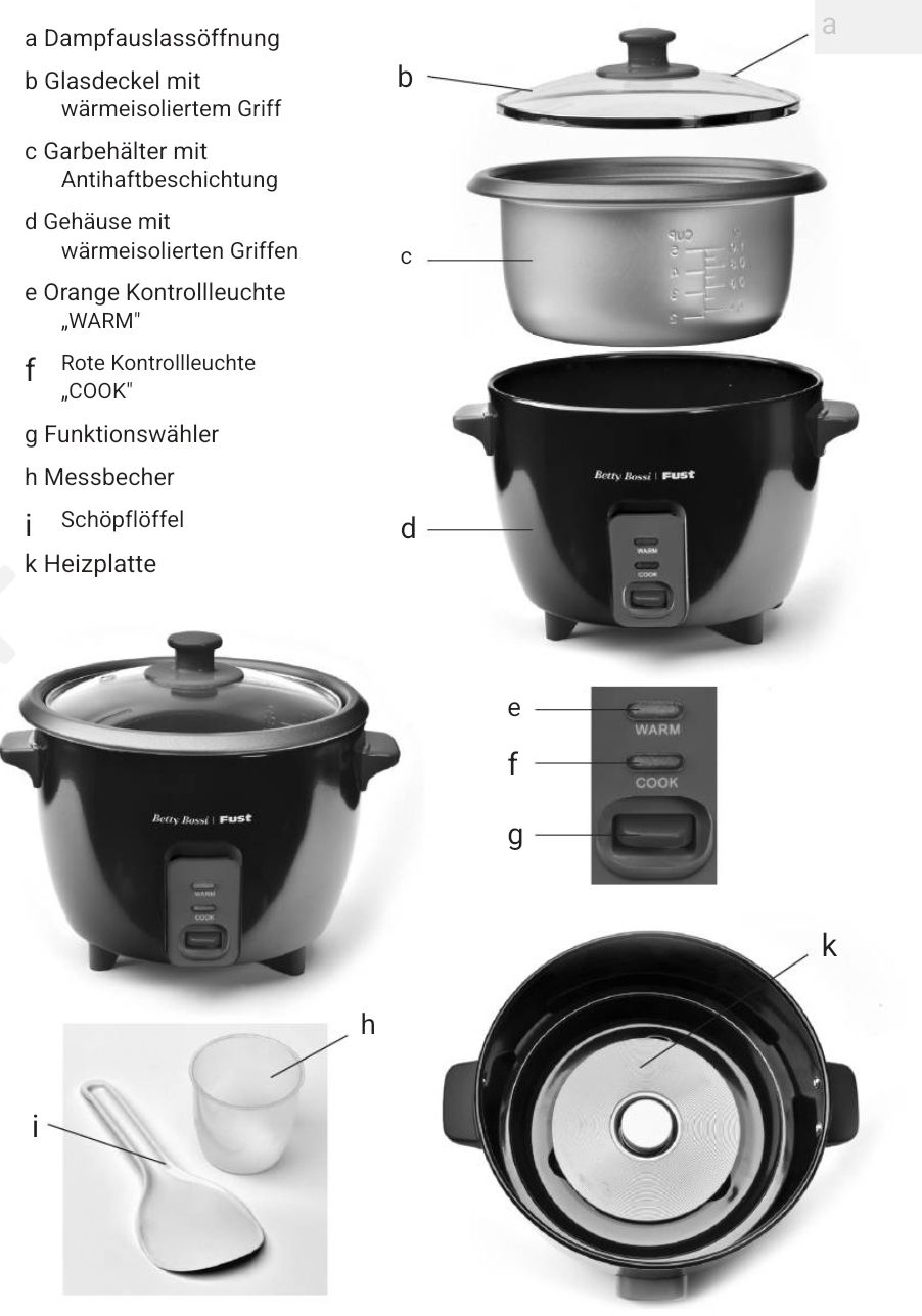 Betty Bossi Elettrodomestici da cucina: Reiskocher Betty Bossi "Gusto" Fust – Usato da Wattenwil venduto da Prettysunshine 2