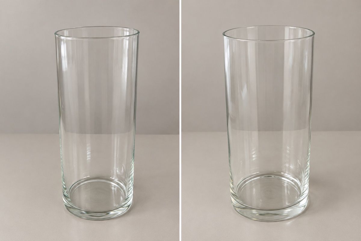 Lot de 7 vases cylindriques en verre transparent – 2 tailles (Gebraucht ...