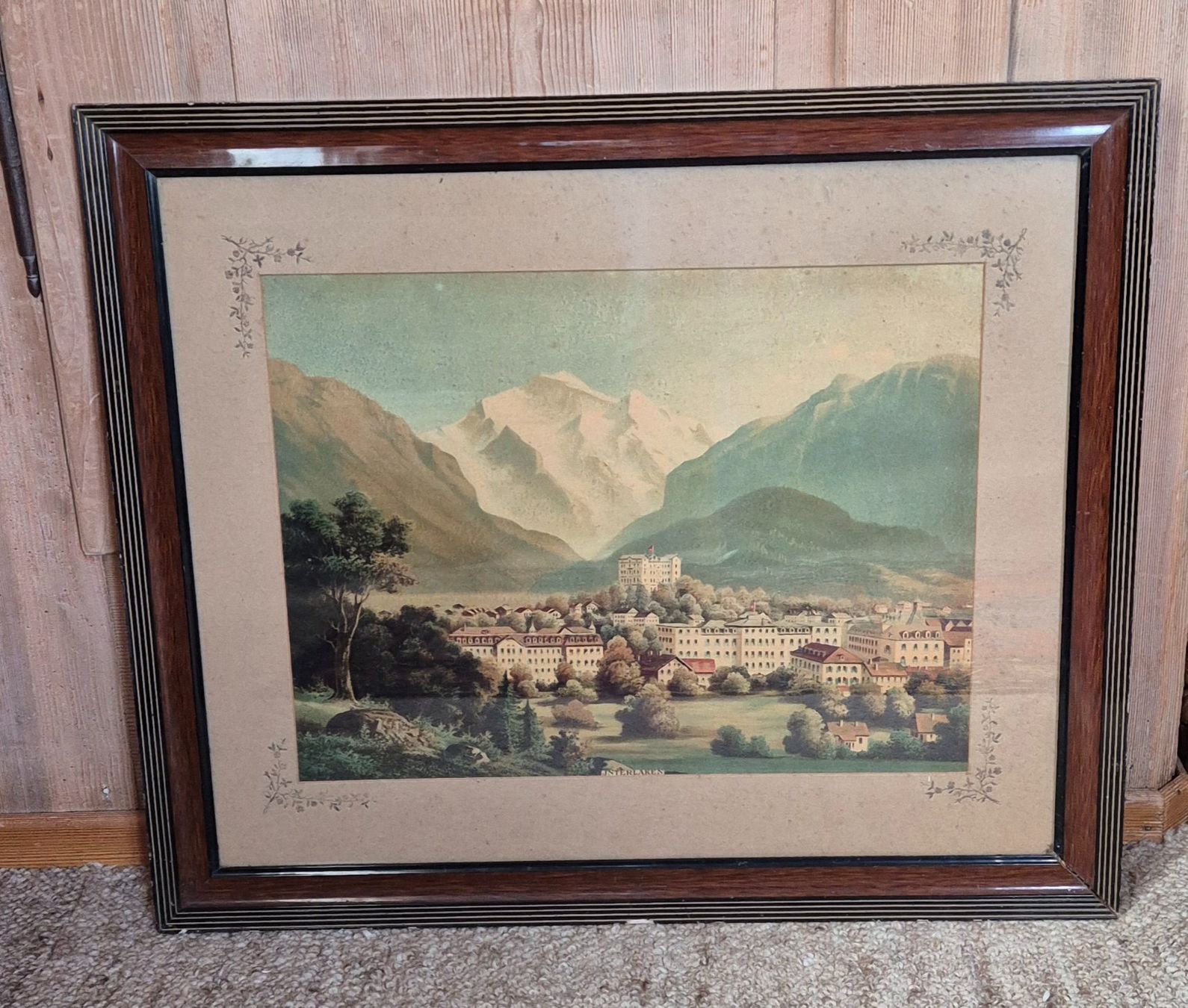 Cornici: Antiker Bilderrahmen mit Bild von Interlaken – Usato da Hasle b. Burgdorf venduto da Spitzohr